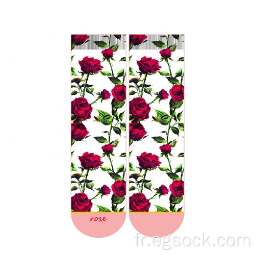 chaussettes tube imprimées flamant rose absorbant la transpiration